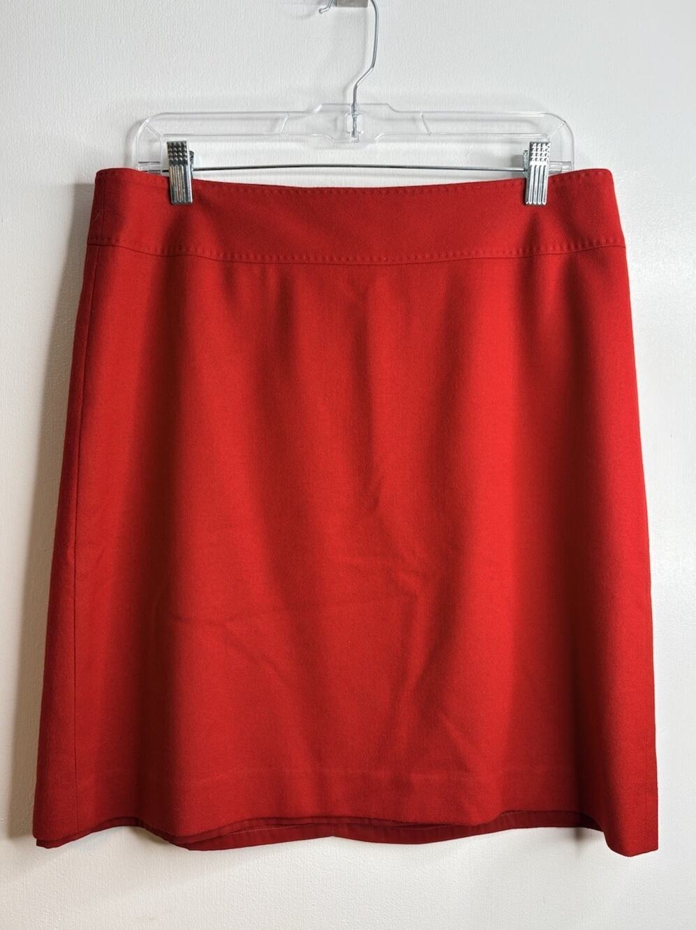 Talbots Red Wool Blend Skirt Women's Size 10 Lined Career Classic